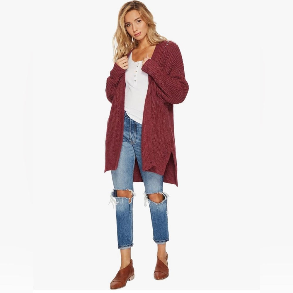 Free People Nightingale Cardigan | XS | Wine